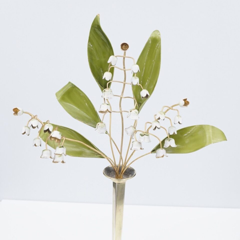 Cartier Sterling Silver Vase de Fleur Vase of Flowers 10" Lily of Valley, view 2