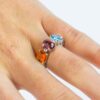 Bvlgari 18k White Gold Allegra Multi Gem Diamond Band Ring Size 5.5, view 2