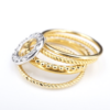 Carrera y Carrera 18k Yellow Gold Diamond Melodia 5 Band Ring Size 7, view 3