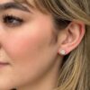 Tiffany Platinum Lucida Diamond Stud Earrings 2.19 carat VVS with Box shown worn
