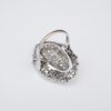 Vintage 18k White Gold Diamond Pave Cocktail Shield Ring Size 6.5, view 6