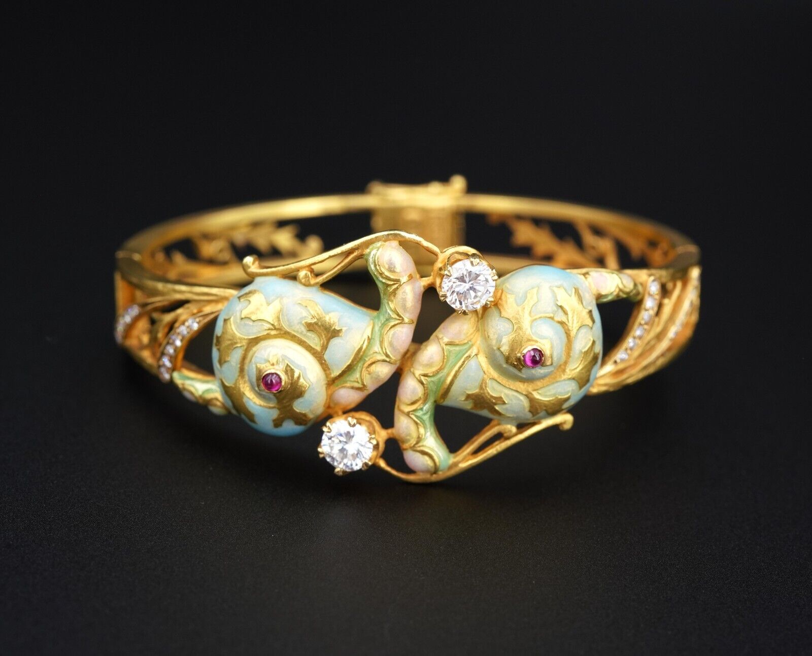 Masriera Enamel Diamond Bracelet Snail 18k Gold 6.25, view 1