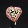 Henryk Kaston for Salvador Dalí Ruby and Diamond Honeycomb Heart Brooch, view 1