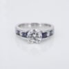 14k White Gold 3.8 ctw Diamond Engagement Ring Bridal Set Sz 6 Euro Shank, view 3