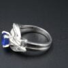 Vintage Platinum 2ct Natural Ceylon Sapphire Diamond Ring Set Size 8, view 6