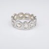 NEW 14k White Gold Diamond Slice 7mm Wide Eternity Band Ring Size 7, view 9