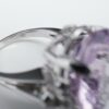 Morganite Diamond Cocktail Ring White Gold Statement Size 5, view 9
