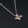 18k White Rose Gold Natural Pink Diamond Drop Pendant Necklace 18" — view 3