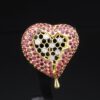 Henryk Kaston for Salvador Dalí Ruby and Diamond Honeycomb Heart Brooch, view 5