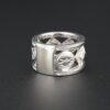 Charriol 18k White Gold 1/2 cttw Diamond Station Milgrain Band Ring Sz 6, view 6