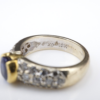 Vintage 18k Yellow Gold 2ct Oval Sapphire Pave Diamond Ring Size 6.75, view 7