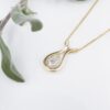 14k Yellow Gold 3/4ct Natural Pear Diamond Solitaire Pendent Necklace 18", view 4