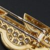 Vintage OJ Perrin 18k Yellow Gold Diamond Enamel Cloud Brooch France 1.5", view 8
