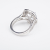 Platinum Engagement Ring Semi Mount Diamond Halo Size 4.25, view 8