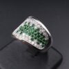 2 carat Diamond Tsavorite Garnet Ring Pave 18k White Gold Size 8.25, view 4