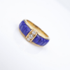 Van Cleef Arpels Ring Diamond Lapis Carved 18k Gold Sze 5.5 Yellow France, view 6