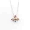 18k White Rose Gold Natural Pink Diamond Drop Pendant Necklace 18" — view 4