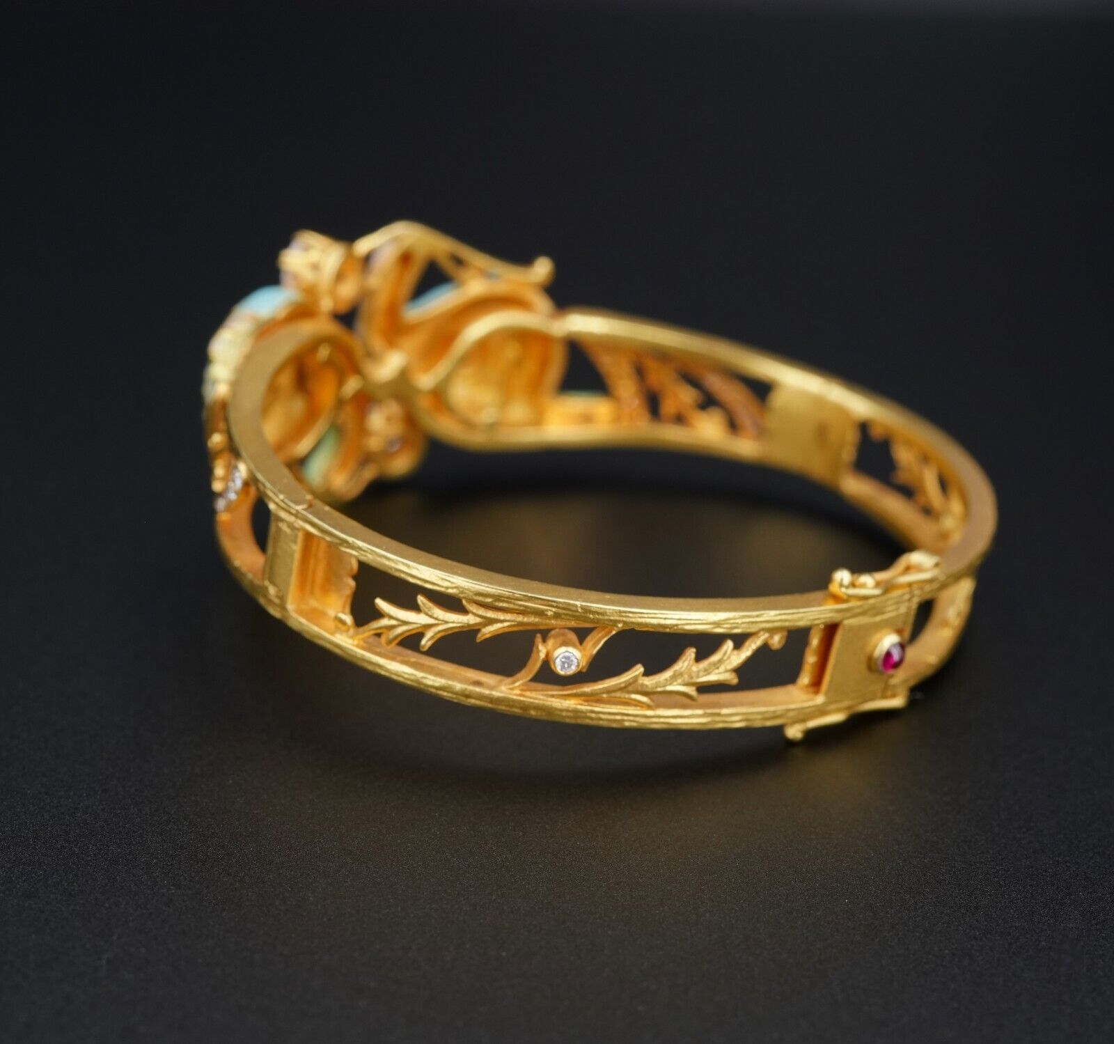 Masriera Enamel Diamond Bracelet Snail 18k Gold 6.25, view 5