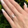 Platinum 1ct Oval Diamond Engagement Ring Solitaire Sz 5.25 D SI2 GIA, view 2