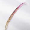 NEW 14k White Gold 7.5 ctw Natural Sapphire Rainbow Tennis Bracelet 7.5", view 1
