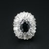 Vintage Sapphire Diamond Ballerina Ring 14k White Gold 7ct Halo Blue Sz 9, view 8