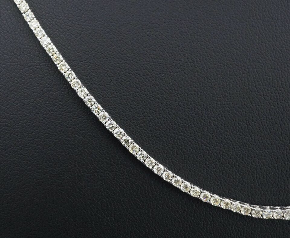 10ct Diamond Tennis Necklace 14k White Gold 22" Stackable NG1072
