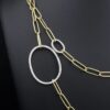 Ileana Makri 18k Gold Diamond Universe Oval Chain Necklace Paperclip 40", view 5