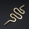 Native American Snake Brooch Pin 18k Yellow Gold Serpent 4", view 3