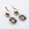 Antique French Yellow Gold Sterling Natural 2ct Diamond Drop Earrings 1", view 4