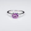 14k White Gold 1.36 ct No Heat Ceylon Pink Sapphire Solitaire Ring Size 7, view 3
