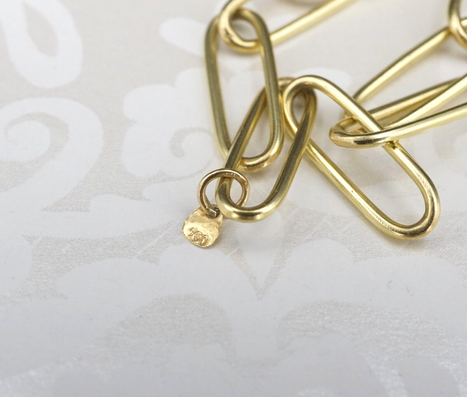 Ileana Makri 18k Gold Diamond Universe Oval Chain Necklace Paperclip 40", view 8