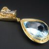 Signed Antoniazzi Chiappe 18k Gold 135ct Blue Topaz Diamond Earrings 2.25, view 3