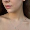 18k White Rose Gold Natural Pink Diamond Drop Pendant Necklace 18"