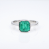 18k White Gold 1.2ct Colombian Emerald Solitaire Ring Bezel Set Size 6.5, view 4