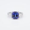 Platinum Sapphire Diamond Ring Natural Madagascar AGL Cert, view 9