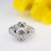 Art Deco Diamond Sapphire Engagement Ring Platinum 1 carat 1920s Size 5, view 7