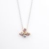 18k White Rose Gold Natural Pink Diamond Drop Pendant Necklace 18" — view 2