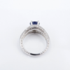 14k Natural Sapphire Diamond Solitaire Ring White Gold Size 6.5 Vintage, view 7