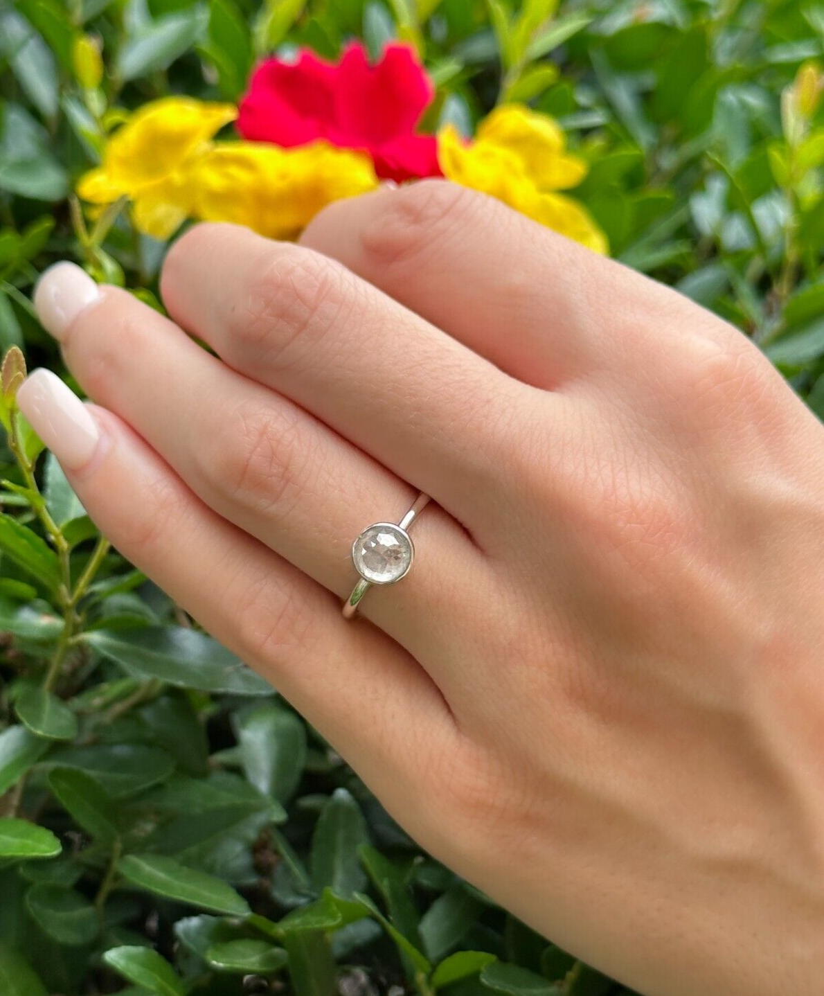 14k Salt and Pepper Diamond Ring White Gold Natural 1.25 ct Size 6.25 New shown worn