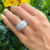 Cartier 18k Pave Diamond Wave Ring 5 carat Bombe Dome Size 5.75 Euro 51, view 3