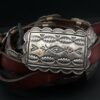 Navajo Andy Cadman Sterling Silver Leather Concho Belt 38" Stamped, view 3