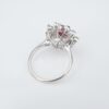 14k White Gold Cushion Ruby Diamond Floral Halo Ring Size 6.5, view 5