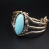 Navajo Emil Benally Vintage 14k Yellow Gold Turquoise Cuff Bracelet 6.25", view 5
