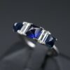 Modernist Sapphire Diamond Ring Platinum 2.5ct Natural Blue Size 5, view 1