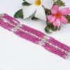 Cathy Waterman Platinum 7-Strand Floral Diamond Ruby Bead Bracelet 6.25", view 1