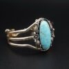 Navajo Emil Benally Vintage 14k Yellow Gold Turquoise Cuff Bracelet 6.25", view 4