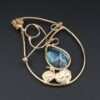 Jean Mahie Blue Topaz Pendant Brooch 9k Yellow Gold, view 3