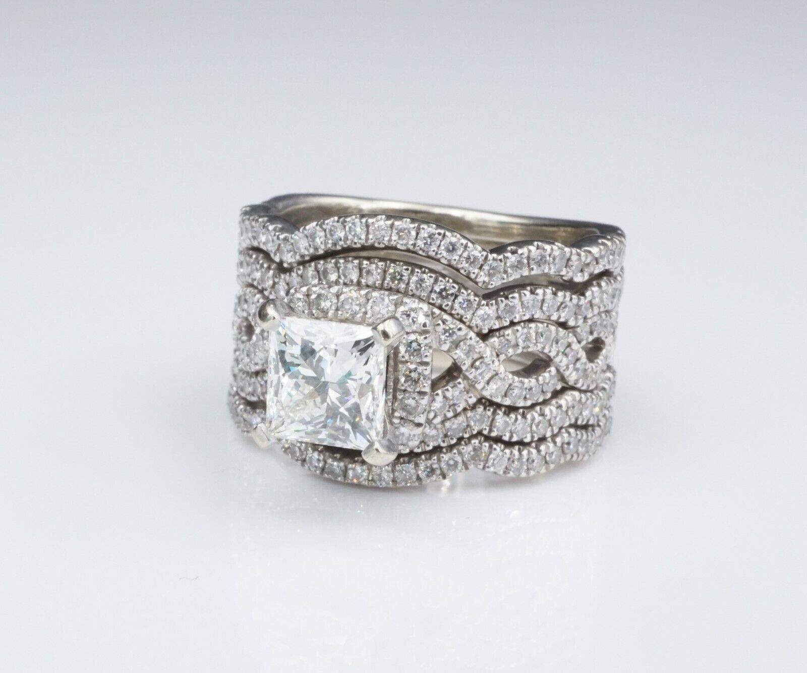 Neil Lane 14k Engagement Ring Leo Princess Diamond 3.7ct Size 7 GSI G VS1, view 8