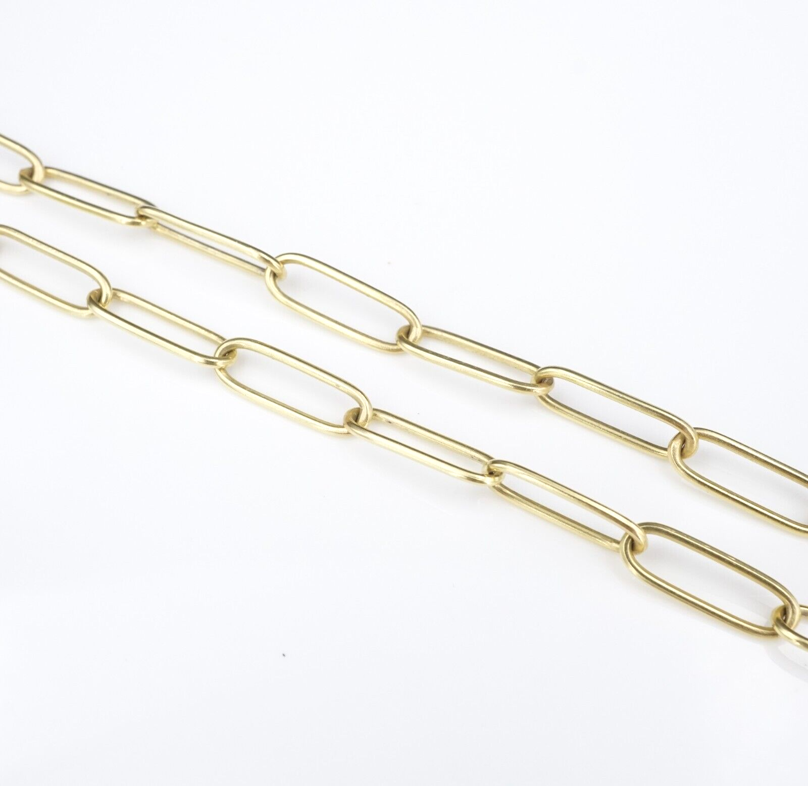 Ileana Makri 18k Gold Diamond Universe Oval Chain Necklace Paperclip 40", view 6