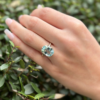 14K White Gold Natural Aquamarine 6.5ct Cocktail Candy Ring Size 7.25, view 2